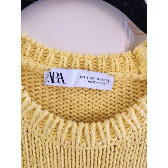 Zara bright yellow knit mini sweater dress size small - Picture 4 of 7
